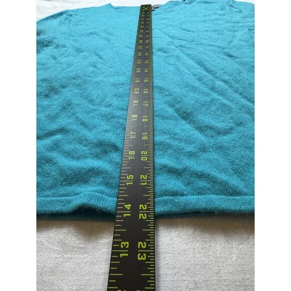 Premise Cashmere Short Sleeve Teal Blue Sweater XL Round Neck - Picture 6 of 6